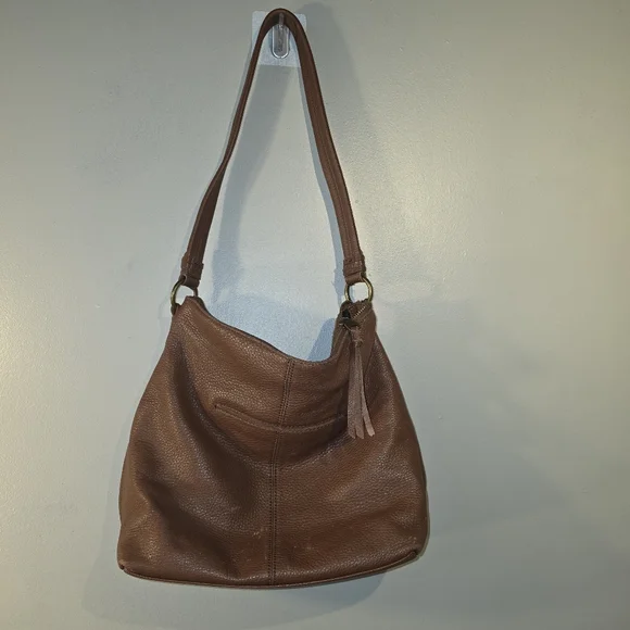 The Sak Collective Brown Leather Hobo Bucket Bag Purse - Picture 2 of 11